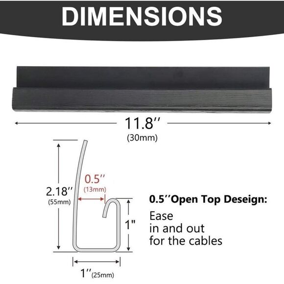 NIB Computer Desk Cable Organizer - (6) - Black - Picture 6 of 9